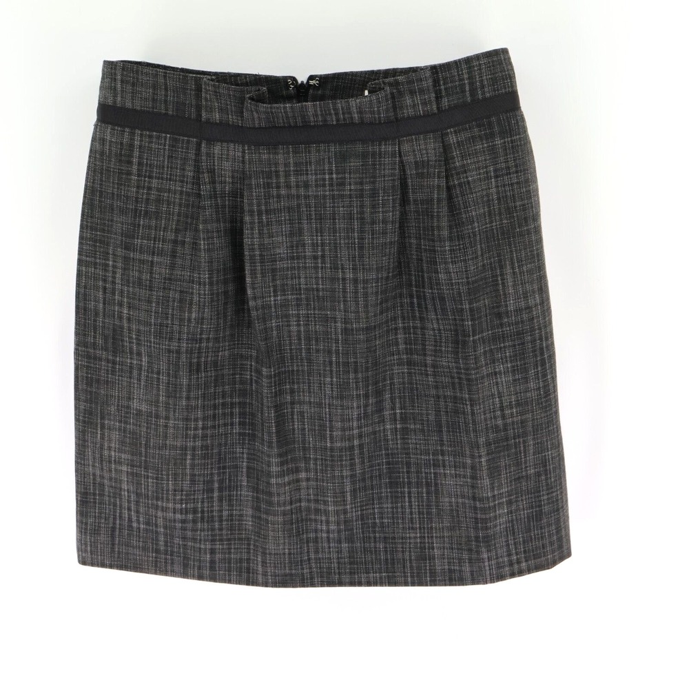 Merona Straight Skirt Womens Size 8 Gray Heathered Polyester Blend Lined Pleated
